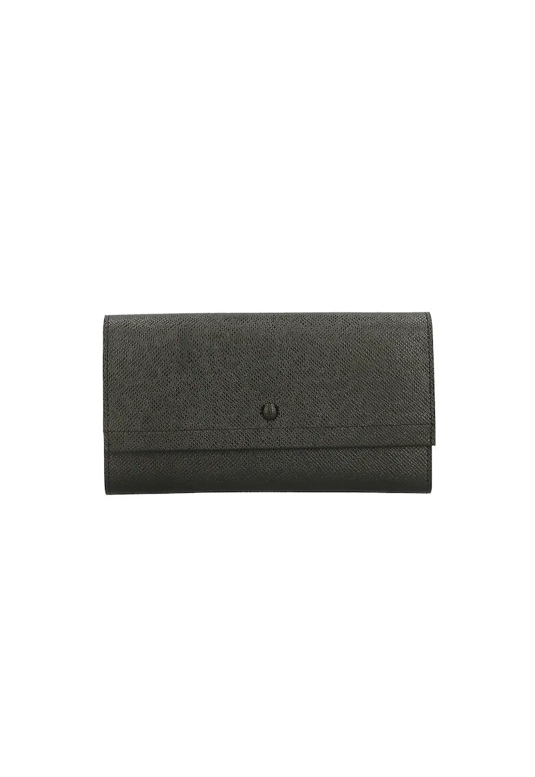 Gave Lux Portofel piele cu clapa - Negru - 11.5x21x3