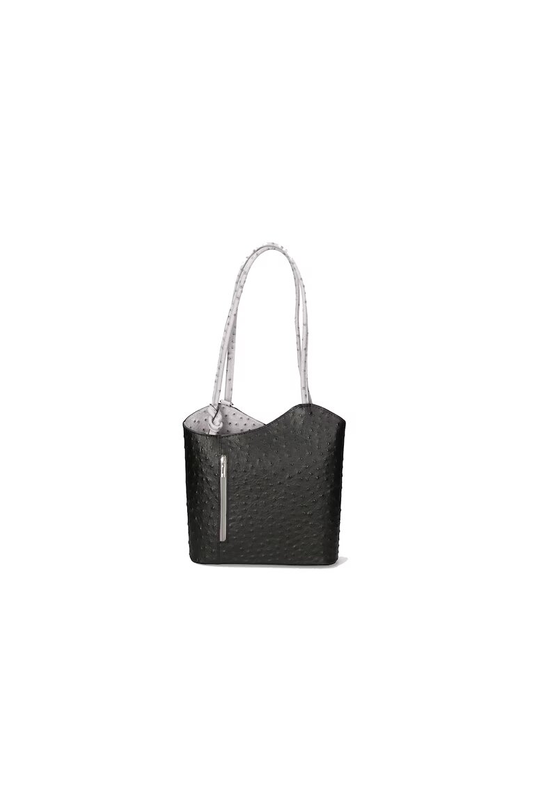 Gave Lux Rucsac de piele cu imprimeu piele de strut - Negru/Gri deschis