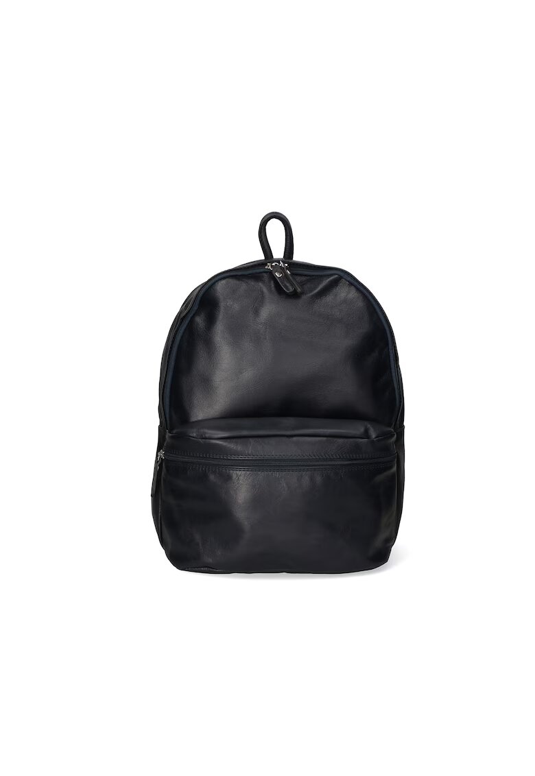 Gave Lux Rucsac unisex din piele cu buzunar exterior - Albastru inchis