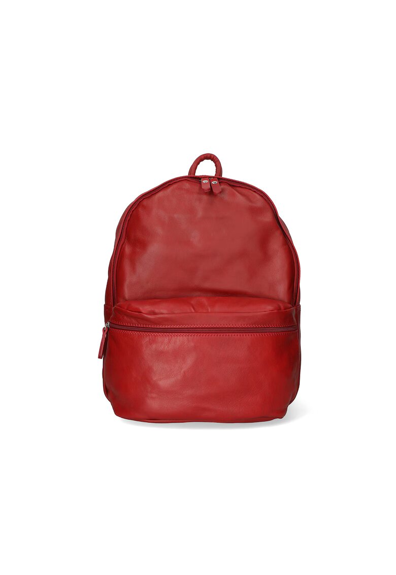 Gave Lux Rucsac unisex din piele cu buzunar exterior - Rosu