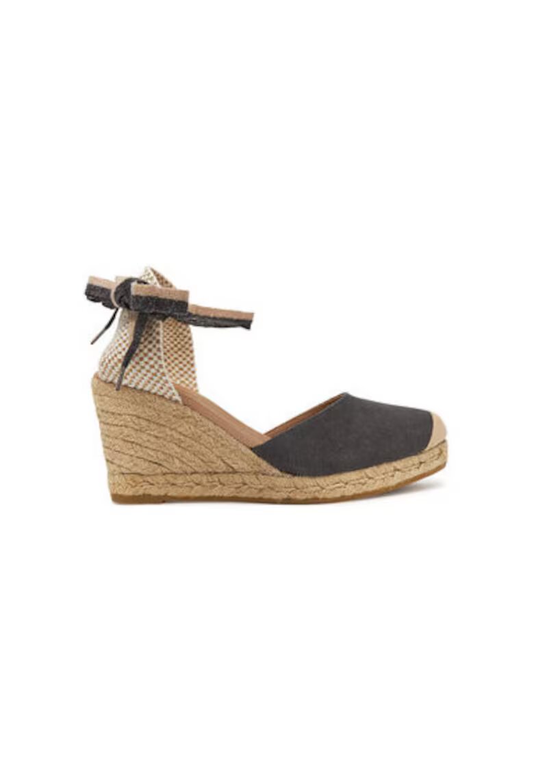 GENUINS Espadrile dama G105907 - Textil - Negru