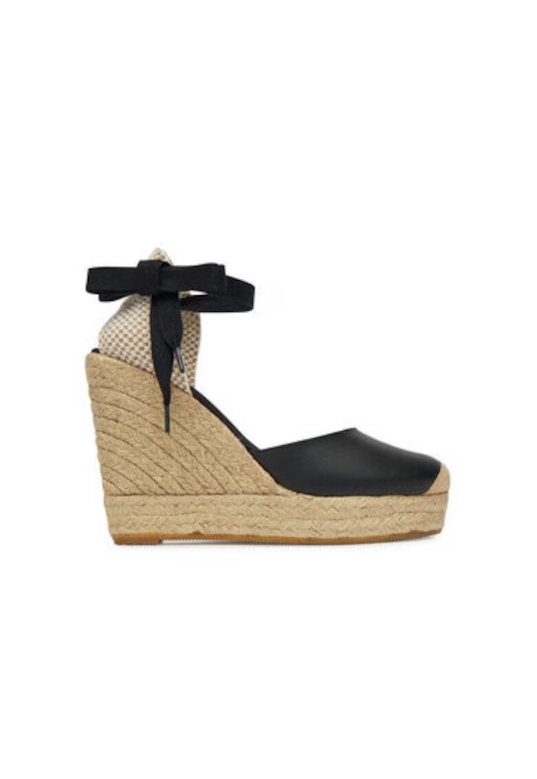 GENUINS Espadrile dama G105918 - Piele naturala - Negru