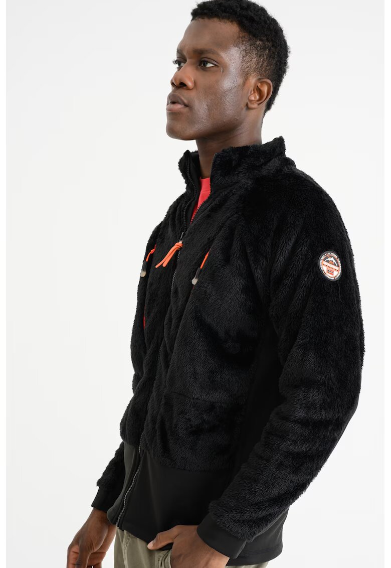 Geo Norway Bluza de trening pufoasa cu fermoar si buzunare Uliste - Negru