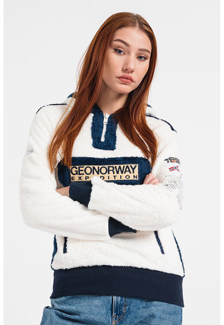 Geo Norway Hanorac din fleece Gymclass - Alb/Albastru inchis