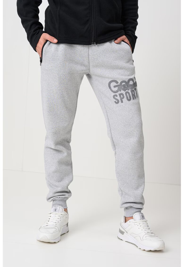 Geo Norway Pantaloni de trening cu buzunare cu fermoar Mister - Gri deschis melange