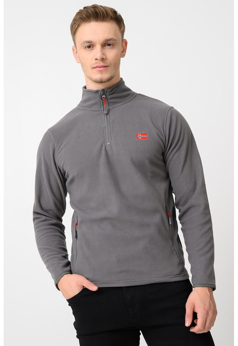 Geographical Norway Bluza de trening slim fit cu fermoar Ulysse - Gri inchis