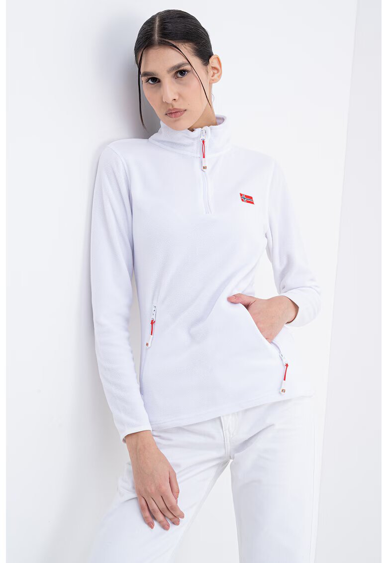 Geographical Norway Bluza de trening slim fit cu fermoar Ulyssia - Alb