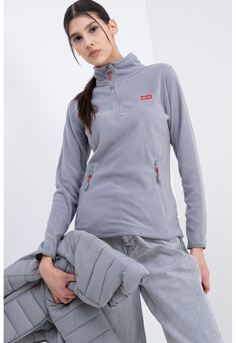 Geographical Norway Bluza de trening slim fit cu fermoar Ulyssia - Gri cenusiu