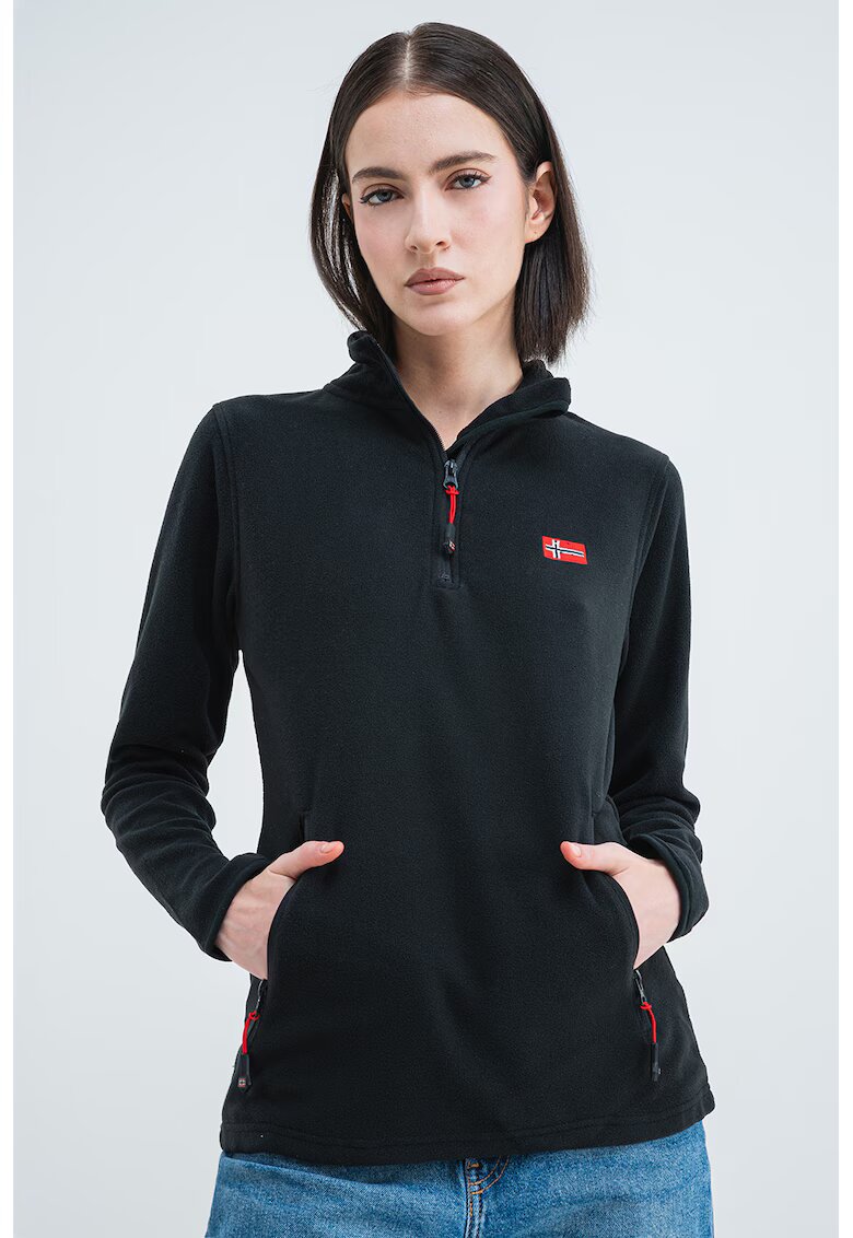 Geographical Norway Bluza de trening slim fit cu fermoar Ulyssia - Negru