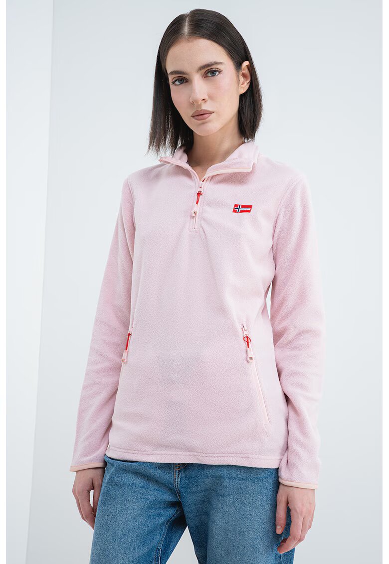 Geographical Norway Bluza de trening slim fit cu fermoar Ulyssia - Roz pastel