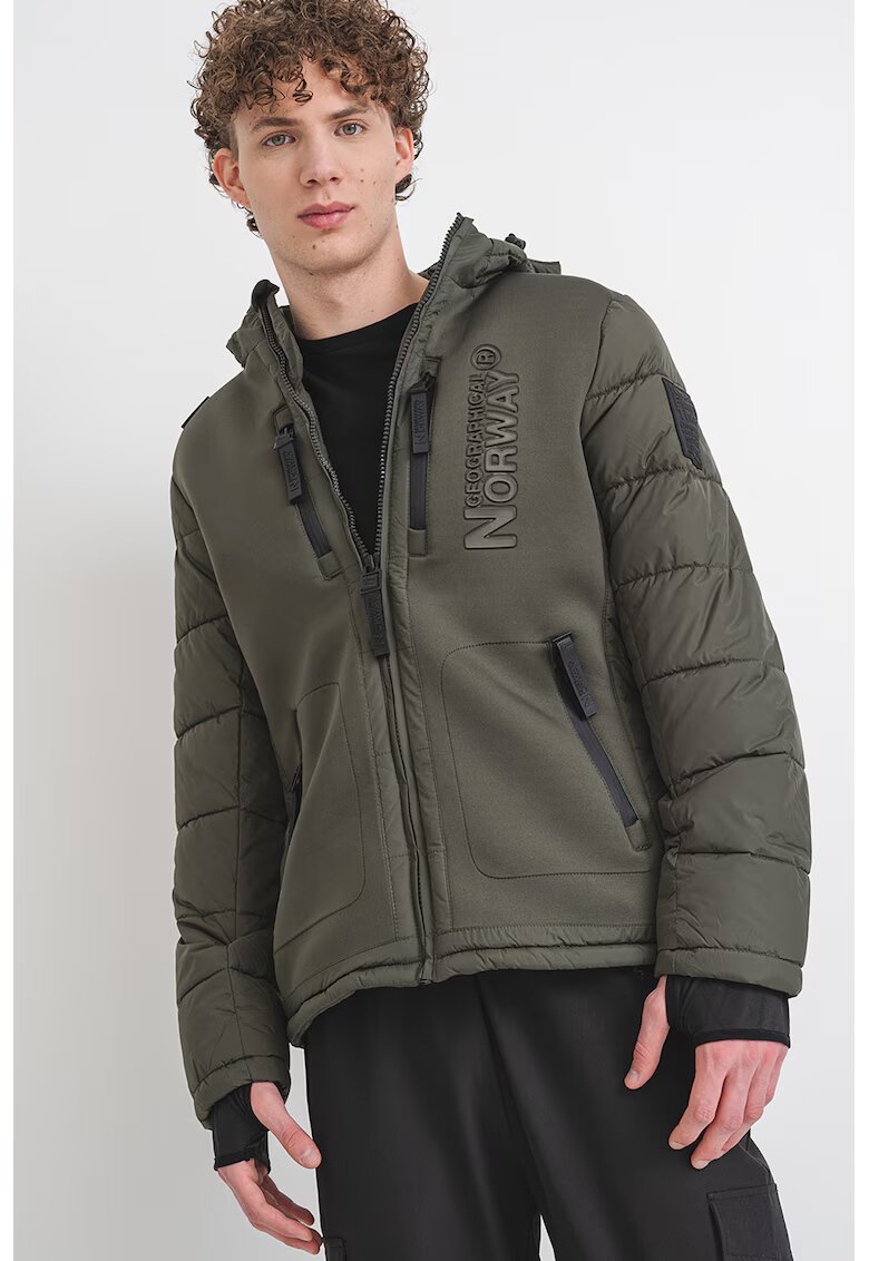 Geographical Norway Geaca cu imprimeu logo Beachwood - Kaki