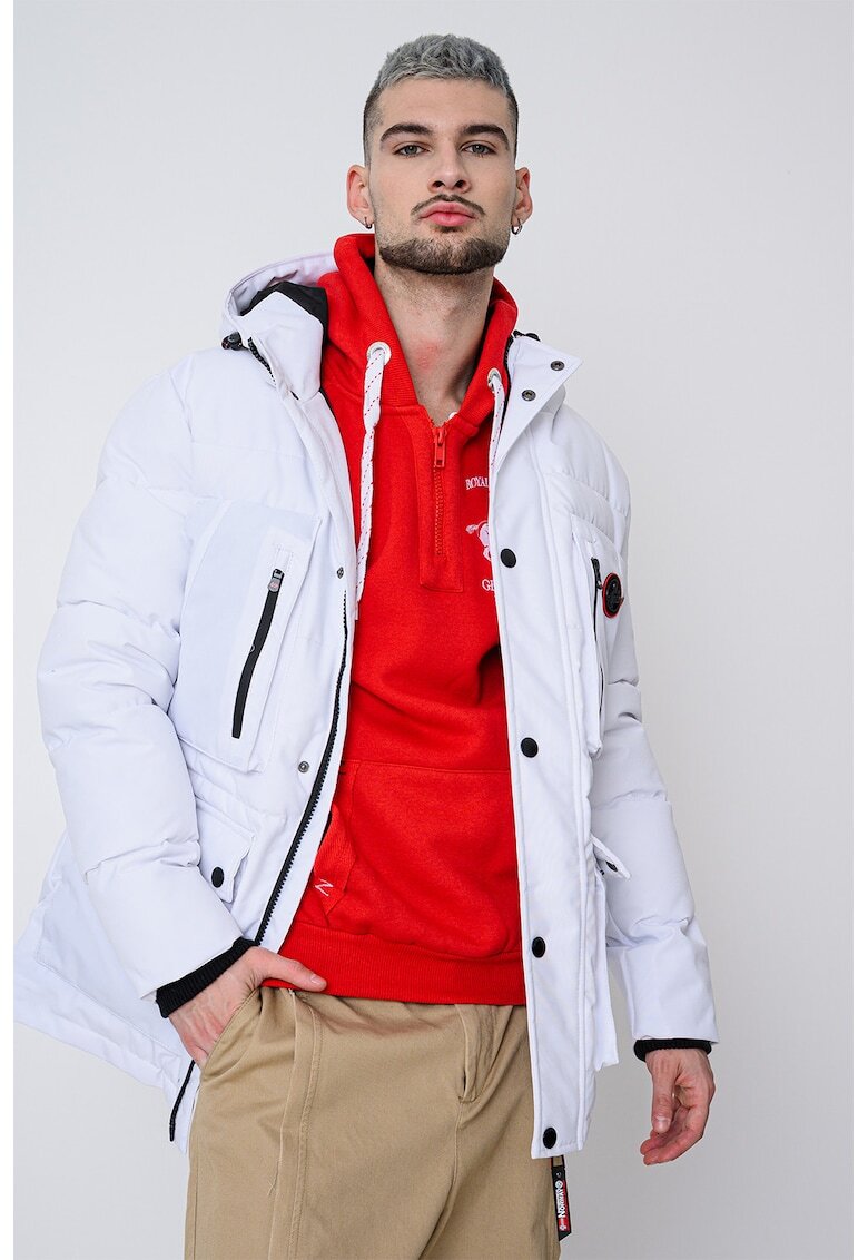 Geographical Norway Geaca cu vatelina si gluga Albert - Alb optic