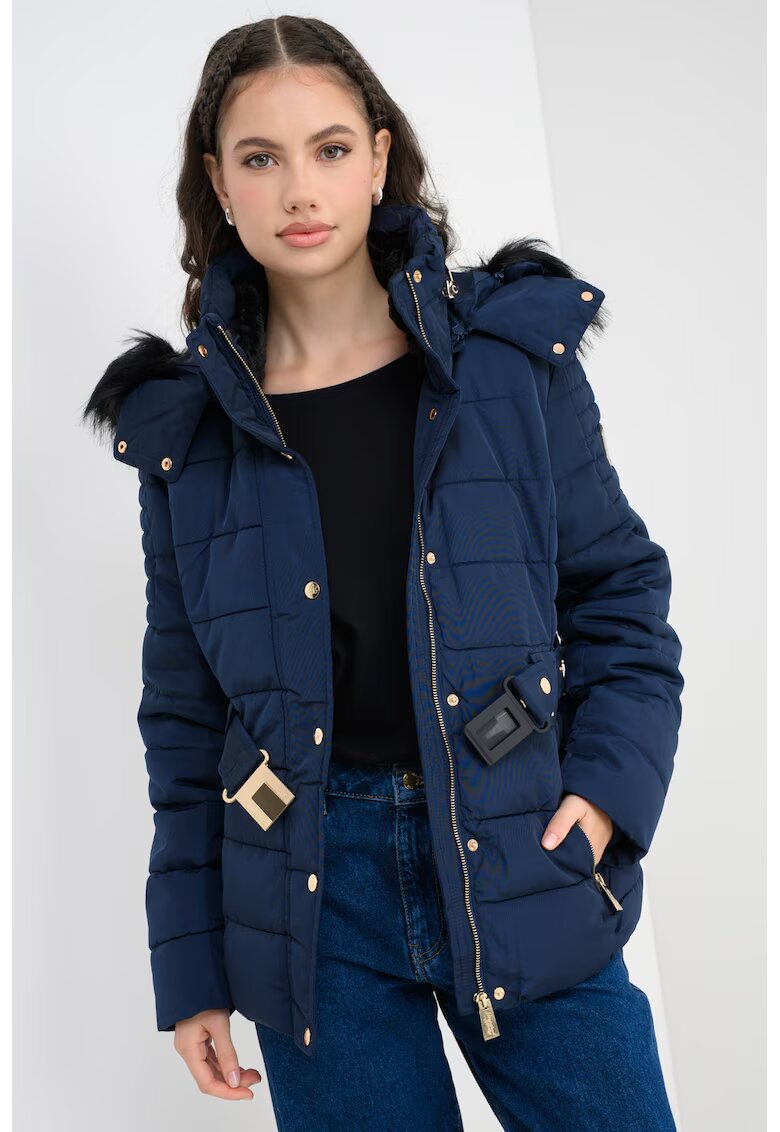 Geographical Norway Geaca cu vatelina si gluga detasabila - Albastru inchis