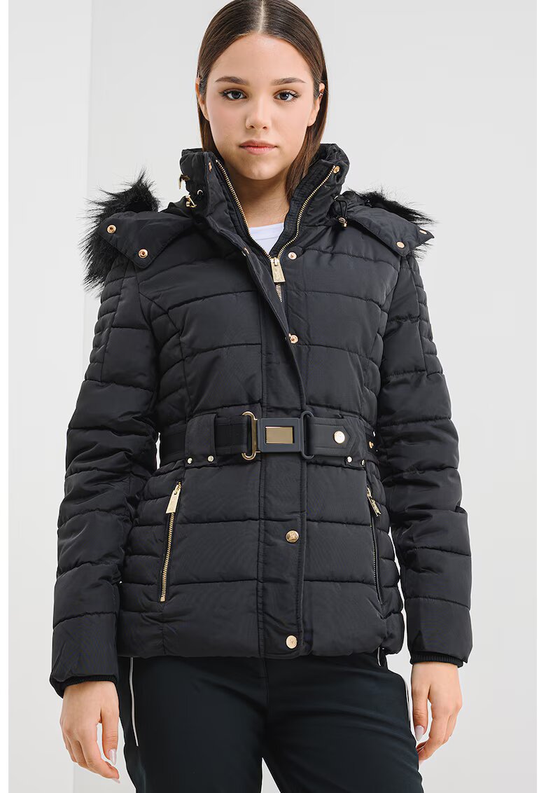 Geographical Norway Geaca impermeabila rezistenta la vant - cu gluga detasabila Blood - Auriu/Negru