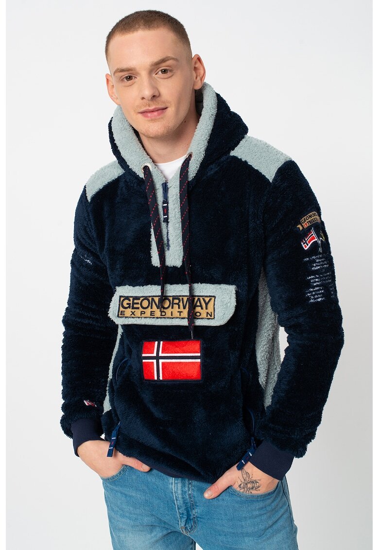 Geographical Norway Hanorac cu fermoar scurt Gymclass - Albastru pal/Bleumarin