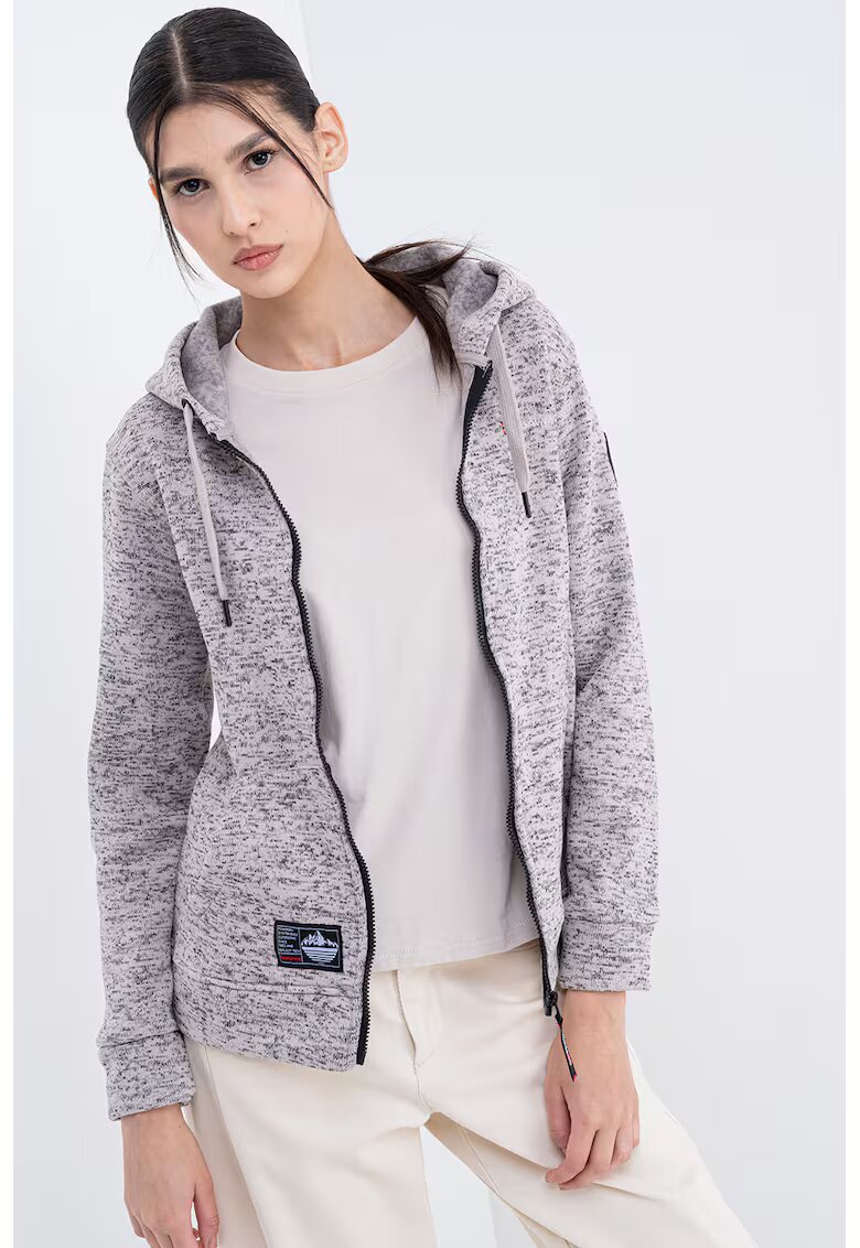 Geographical Norway Hanorac cu fermoar Talerte - Gri melange