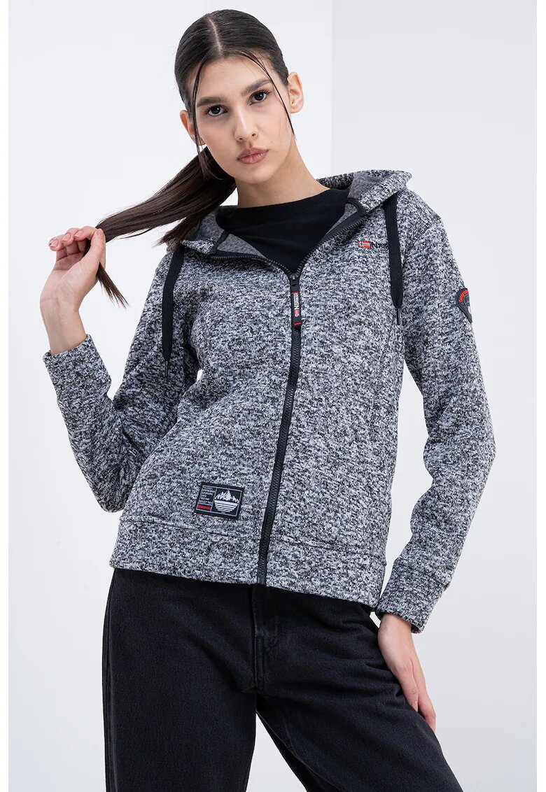 Geographical Norway Hanorac cu fermoar Talerte - Negru melange