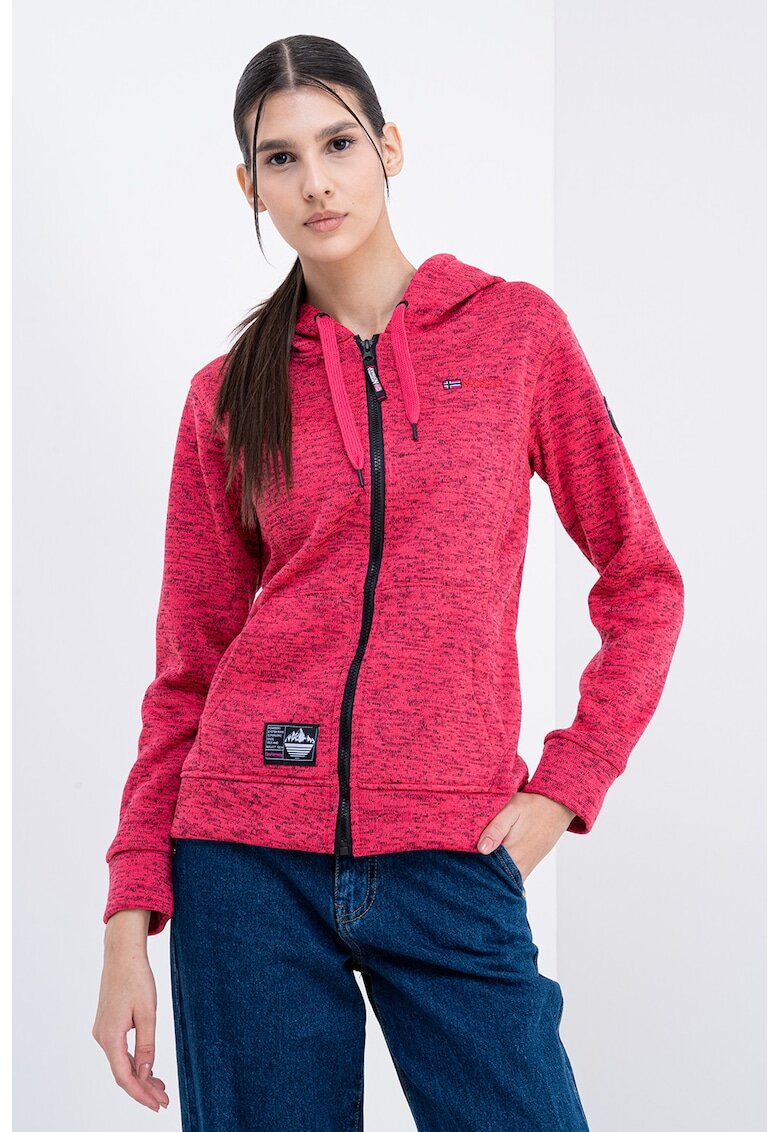 Geographical Norway Hanorac cu fermoar Talerte - Negru/Roz melange