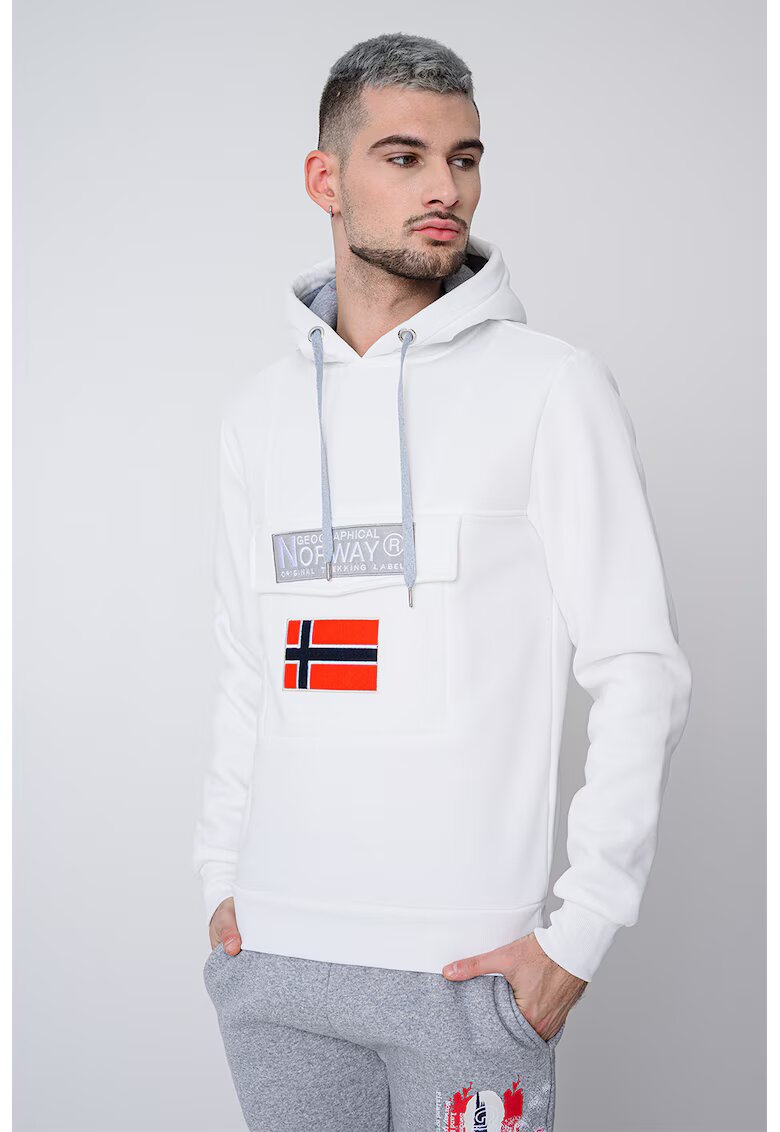 Geographical Norway Hanorac cu imprimeu logo Gadrien - Rosu/Gri deschis/Alb optic