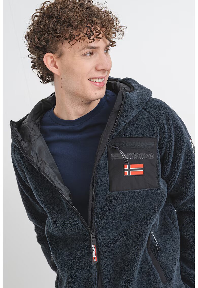 Geographical Norway Hanorac de fleece cu buzunar pe piept Udaf - Bleumarin
