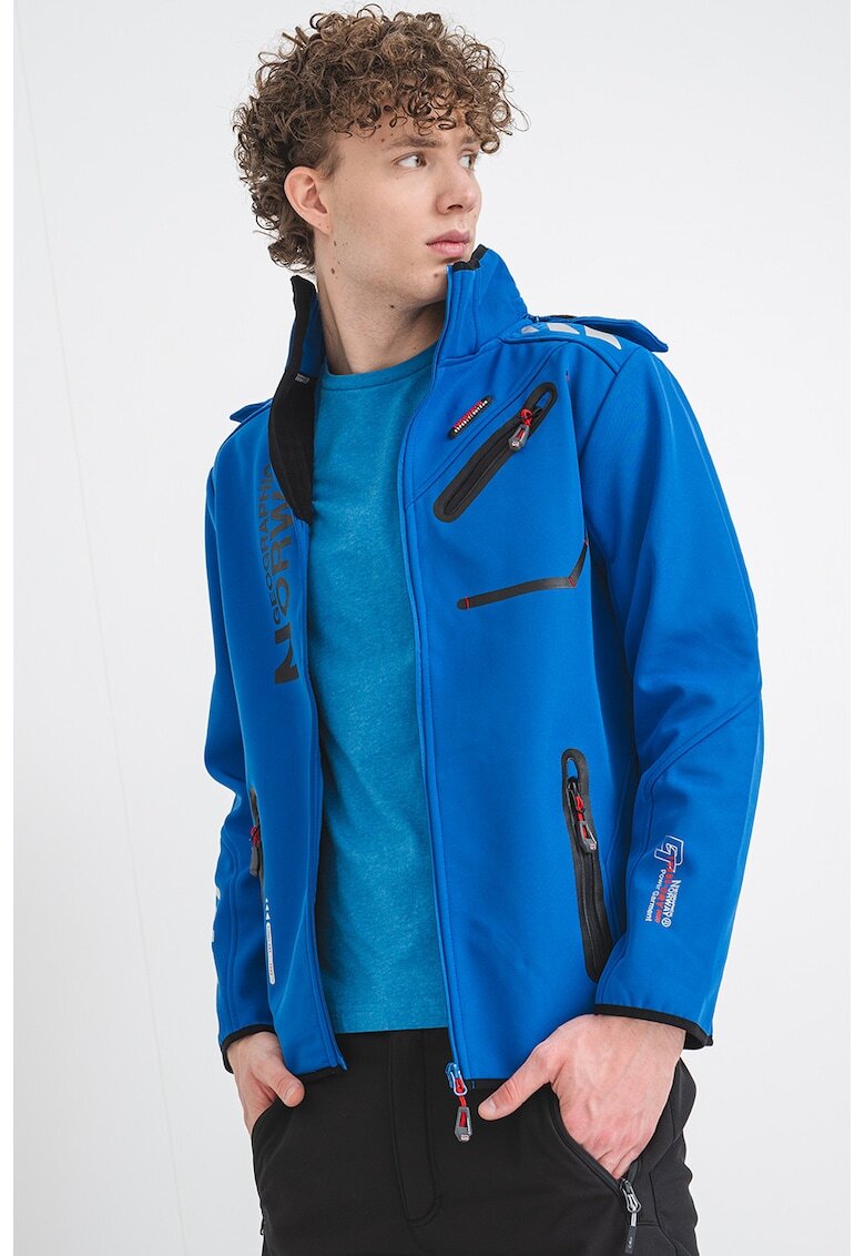 Geographical Norway Jacheta cu fermoar si gluga Royaute - Negru/Albastru royal