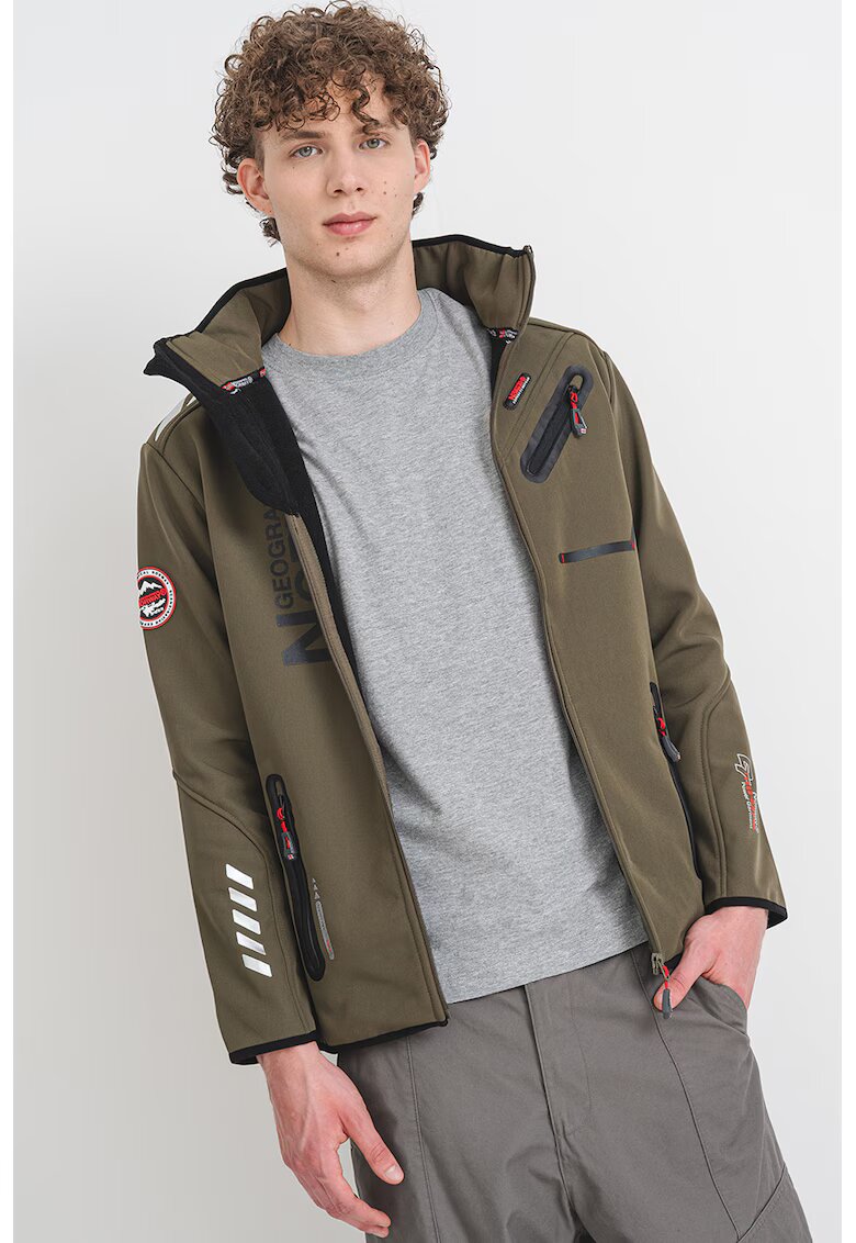 Geographical Norway Jacheta cu fermoar si gluga Royaute - Negru/Kaki