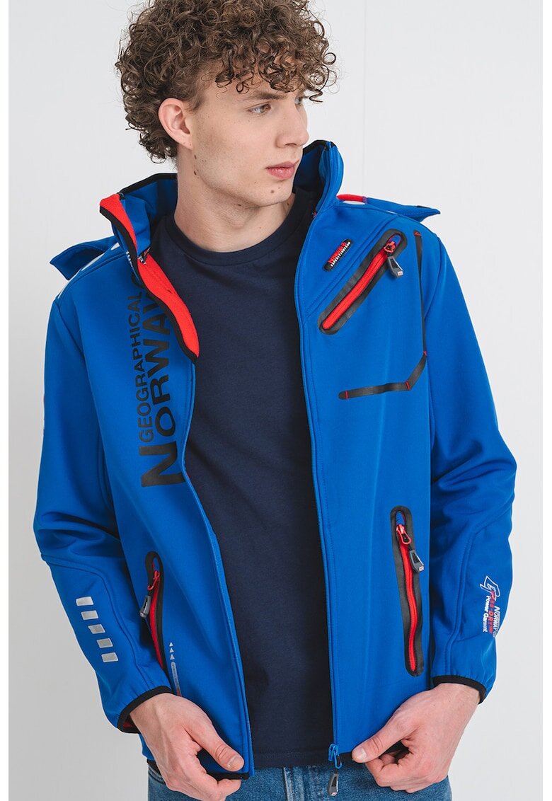 Geographical Norway Jacheta cu fermoar si gluga Royaute - Rosu/Albastru royal