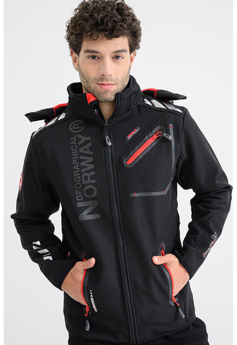 Geographical Norway Jacheta cu fermoar si gluga Royaute - Rosu/Negru