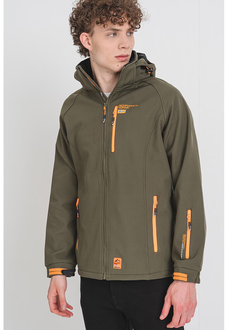 Geographical Norway Jacheta cu finisaj rezistent la apa cu gluga detasabila Ritchone - Kaki