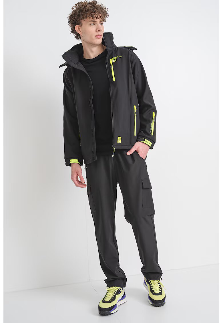 Geographical Norway Jacheta cu finisaj rezistent la apa cu gluga detasabila Ritchone - Negru