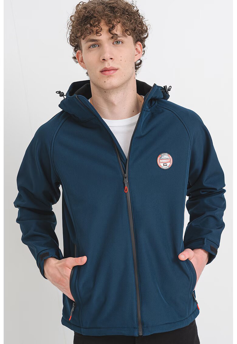 Geographical Norway Jacheta cu gluga Tamigo Badge - Albastru petrol