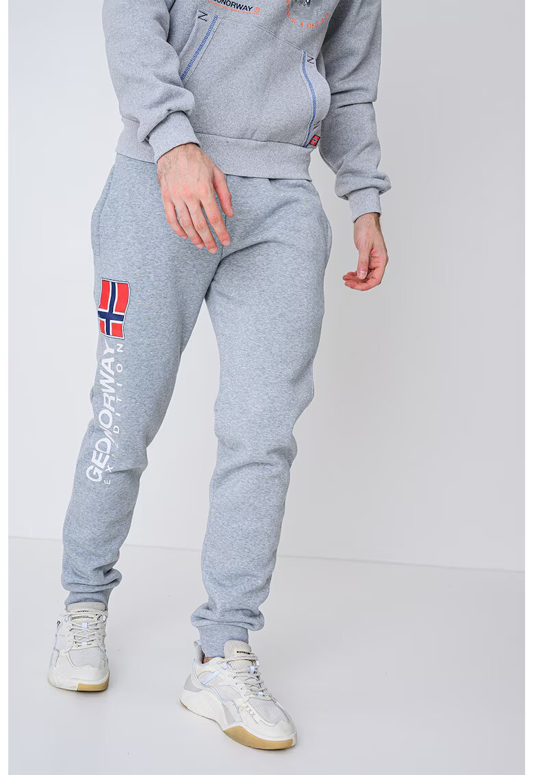 Geographical Norway Pantaloni de trening cu croiala regular-fit si logo Machal - Rosu/Gri deschis/Bleumarin
