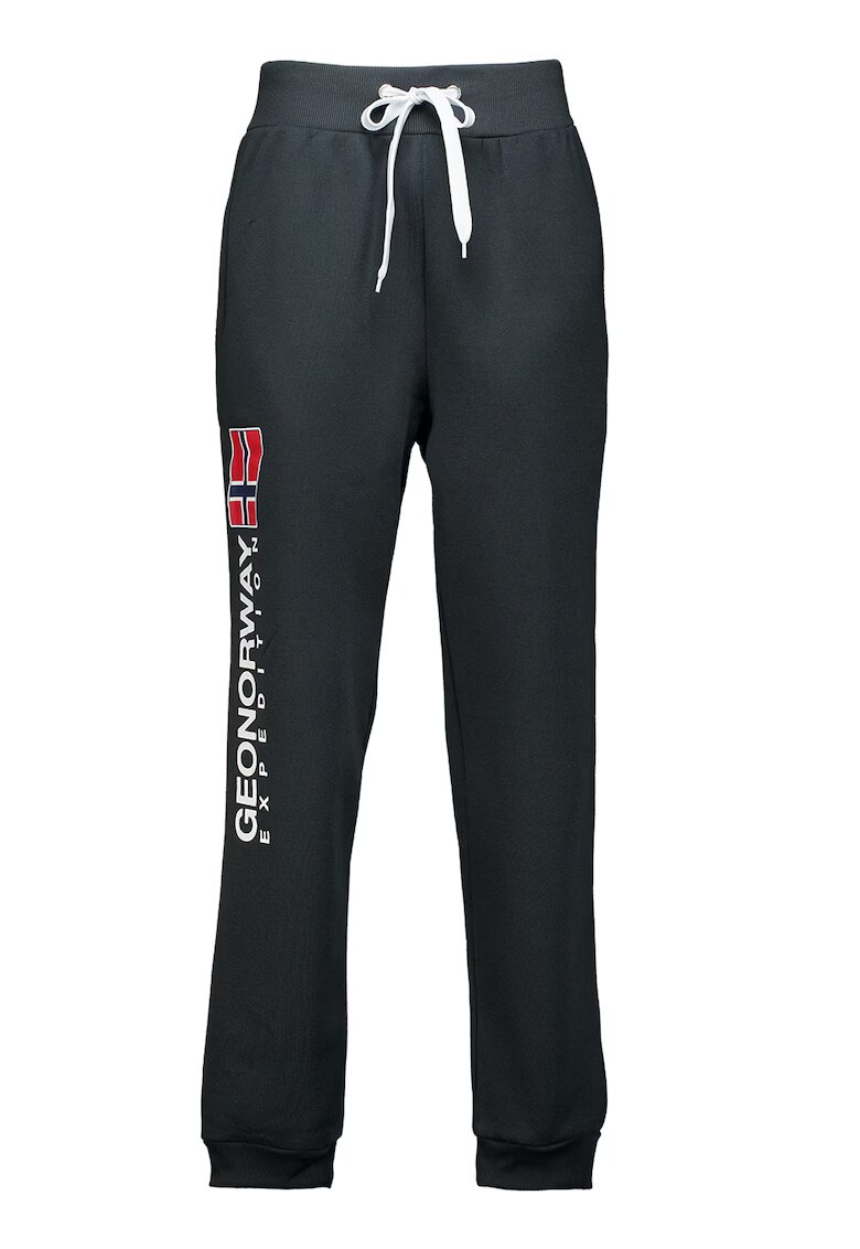 Geographical Norway Pantaloni de trening cu imprimeu logo si snur Machal - Gri inchis