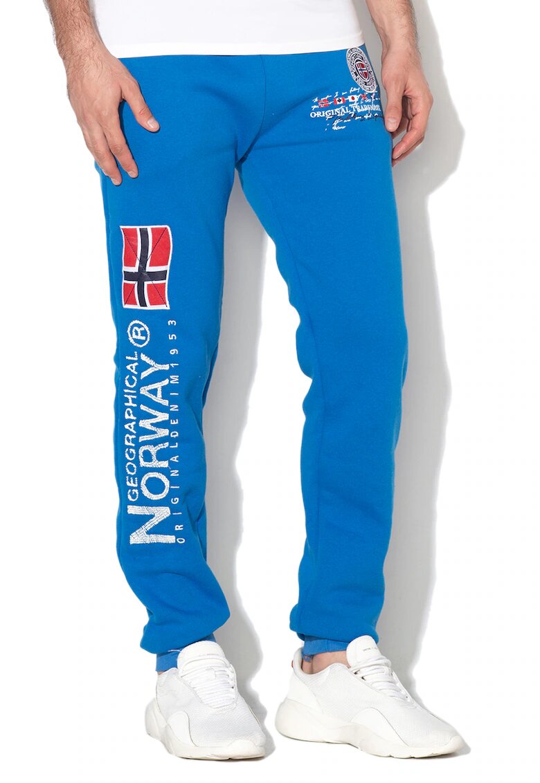 Geographical Norway Pantaloni sport cu logo brodat Magraf - Albastru royal