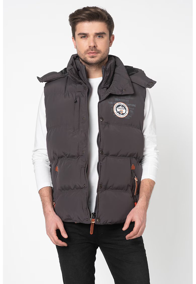 Geographical Norway Vesta cu vatelina si gluga detasabila Vilano - Gri inchis