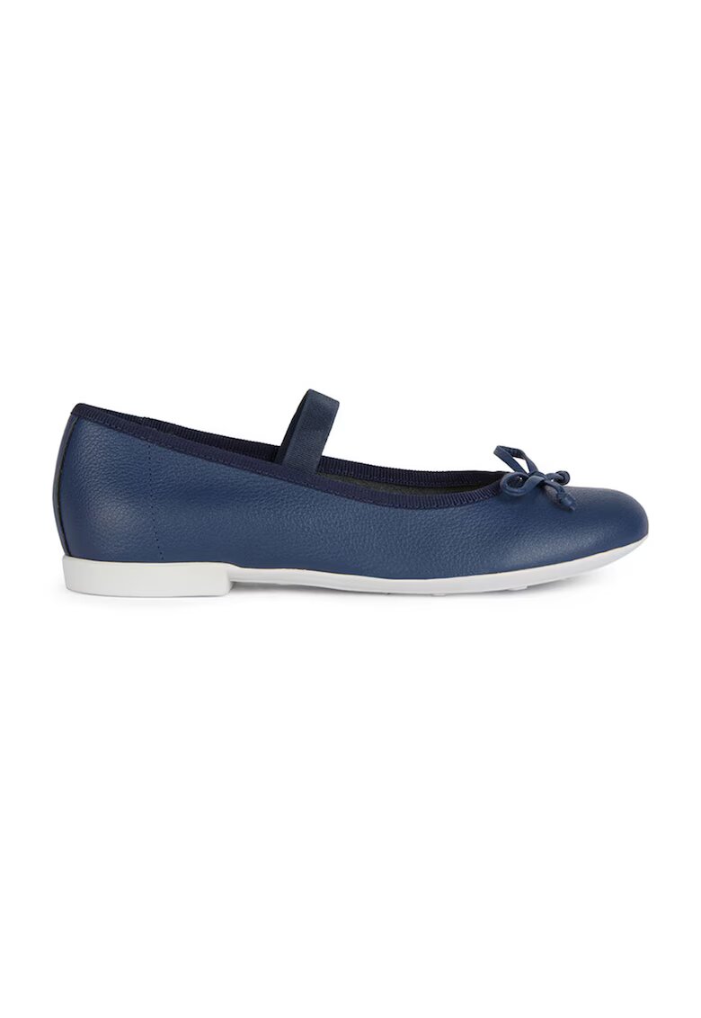Geox Balerini de piele cu bareta elastica - Bleumarin