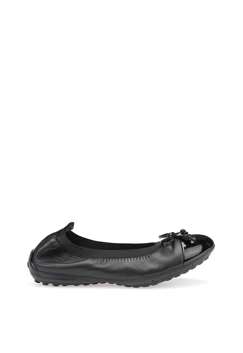 Geox Balerini de piele cu funda - Negru