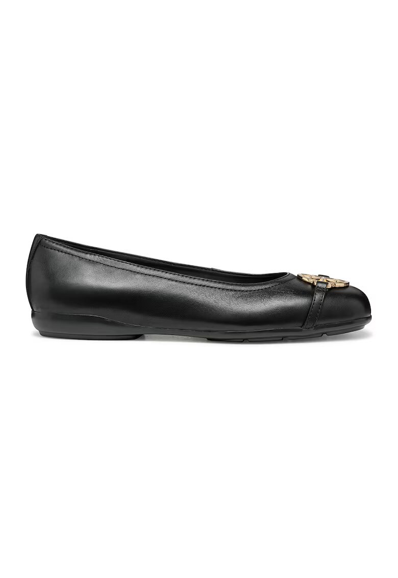 Geox Balerini din piele cu varf rotund - Negru