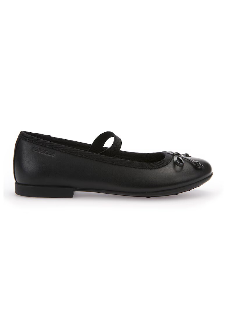 Geox Balerini Mary Jane de piele cu funda - Negru