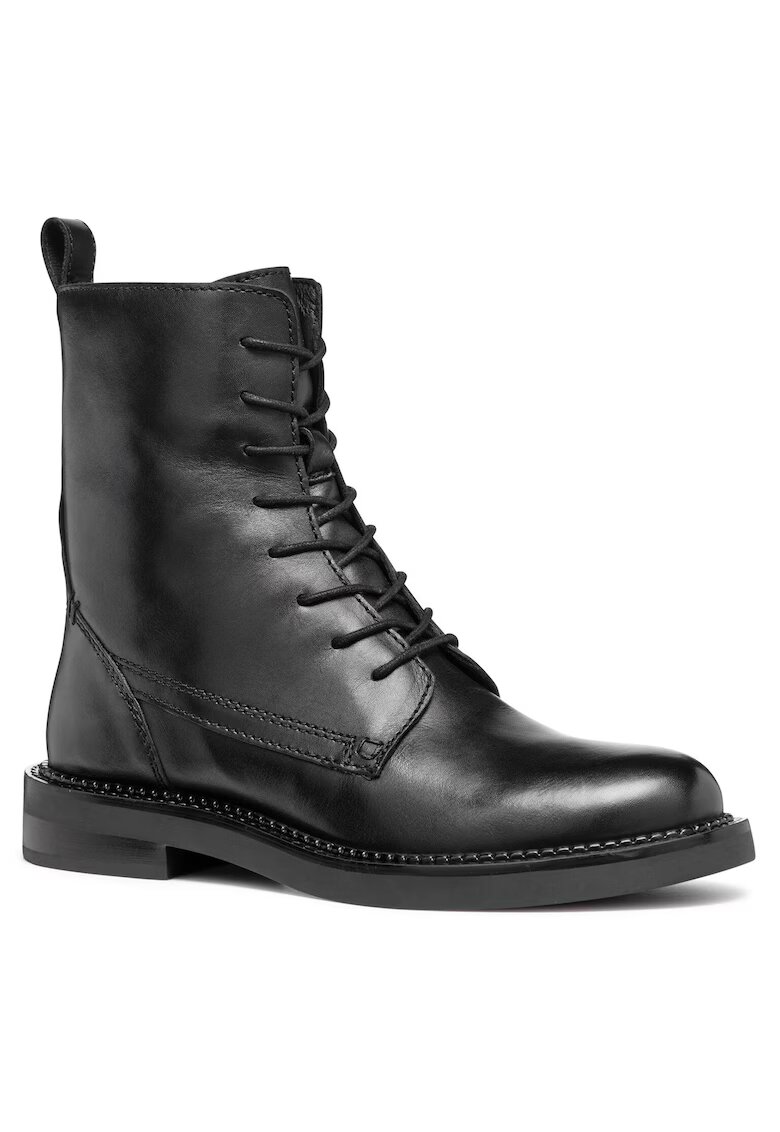 Geox Botine dama - piele naturala - negru - talpa plata - inchidere cu fermoar -