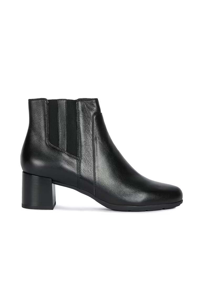 Geox Botine de piele cu insertii elastice New Annya - Negru