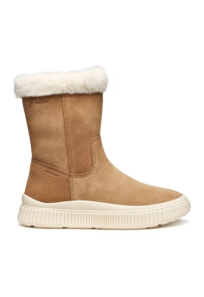 Geox Cizme de piele cu fermoar - Caramel