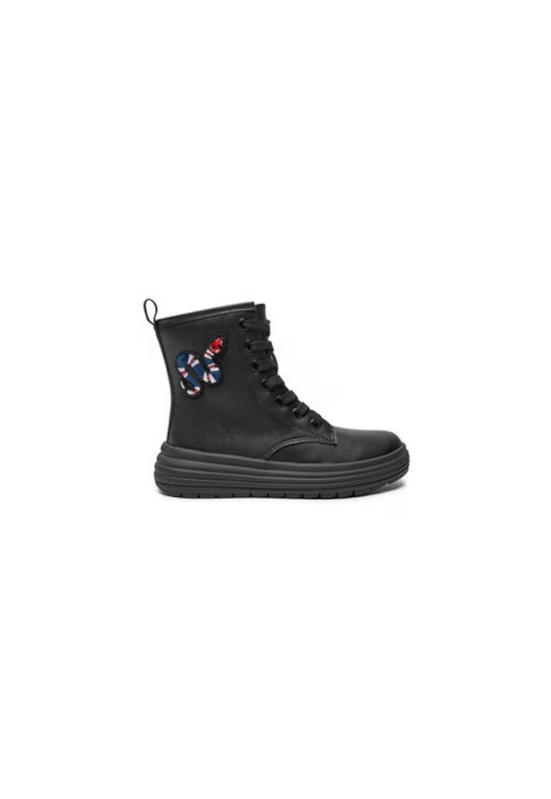 Geox Cizme fete 303949945 - Piele ecologica - Negru - Negru
