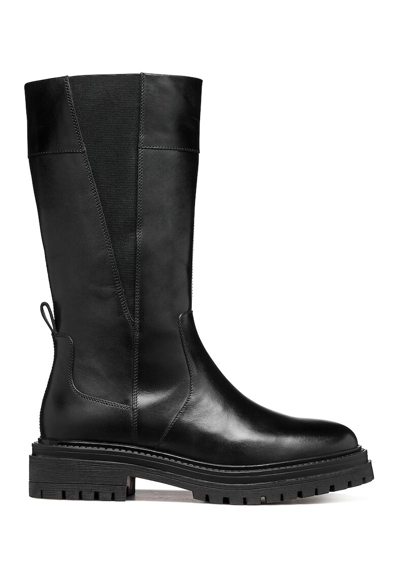 Geox Cizme lungi cu fermoar si insertie elastica - Negru