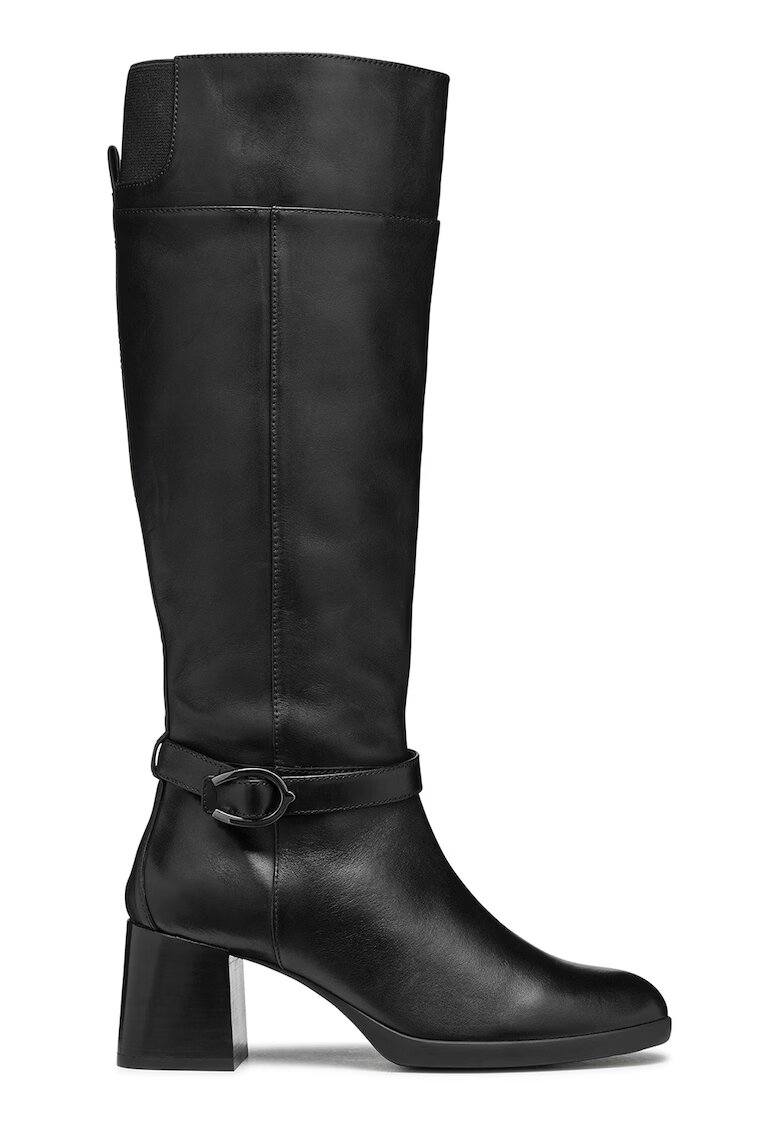 Geox Cizme lungi pana la genunchi din piele cu insertie elastica - Negru