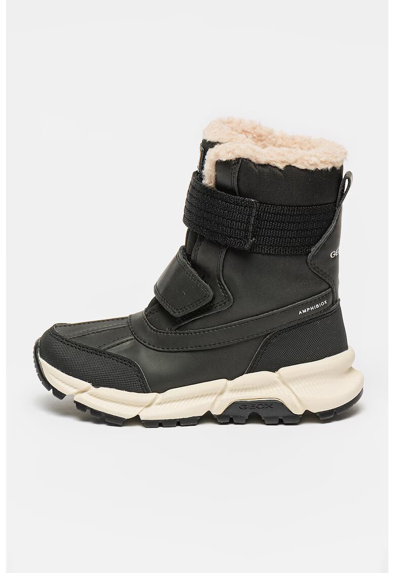 Geox Cizme mid-calf cu velcro Flexyper Plus ABX - Negru