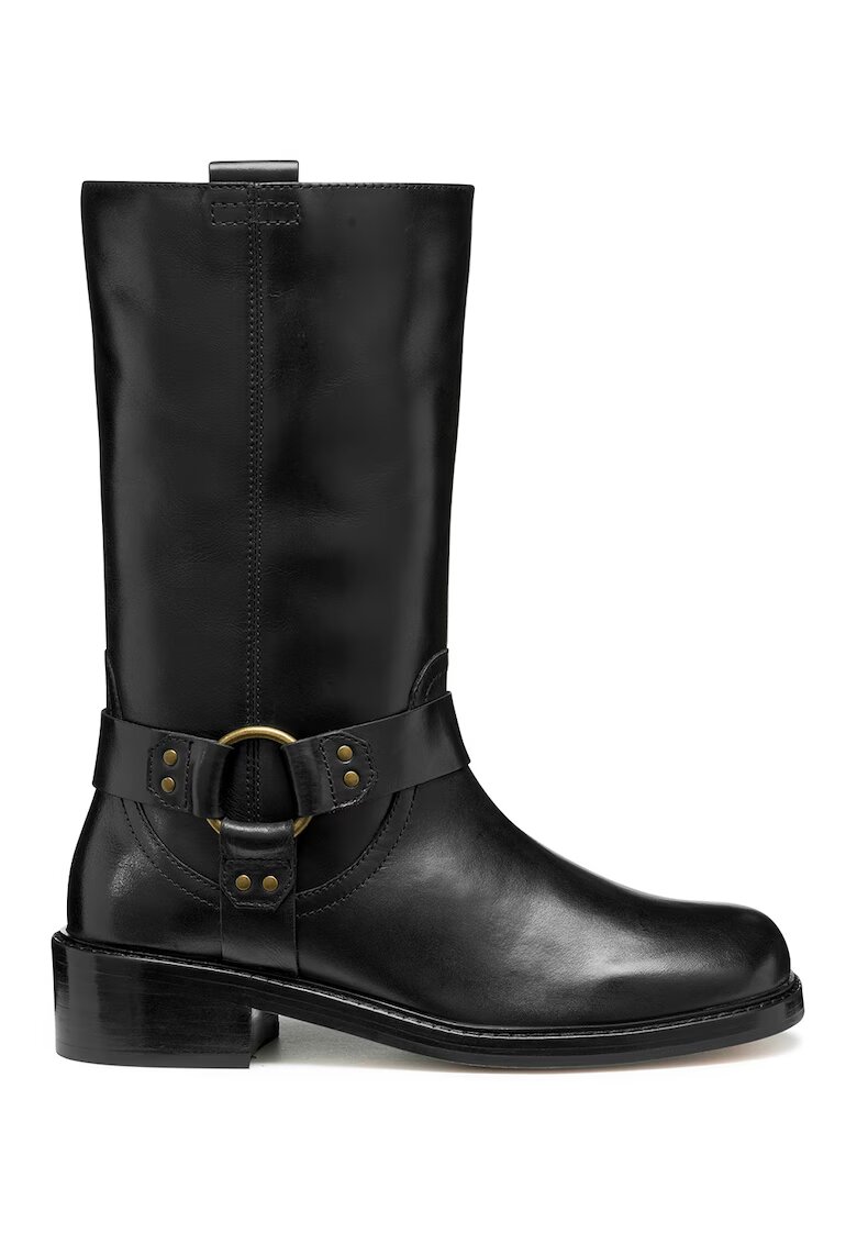 Geox Cizme mid-calf de piele - Negru