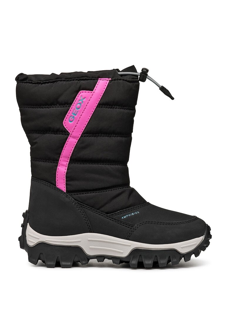 Geox Cizme mid-calf impermeabile fara inchidere Himalaya - Negru/Fucsia