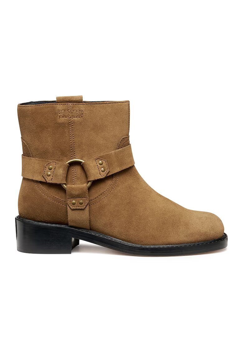 Geox Ghete biker de piele intoarsa cu varf patrat - Caramel