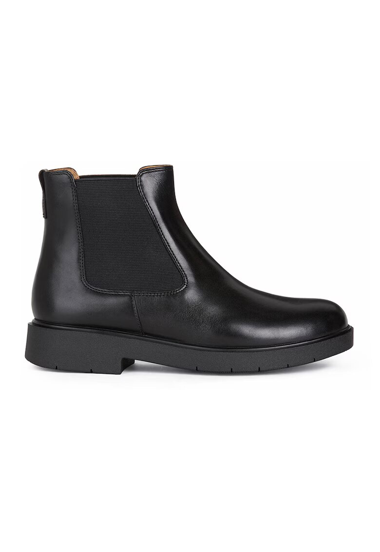 Geox Ghete Chelsea de piele cu insertii textile Spherica - Negru